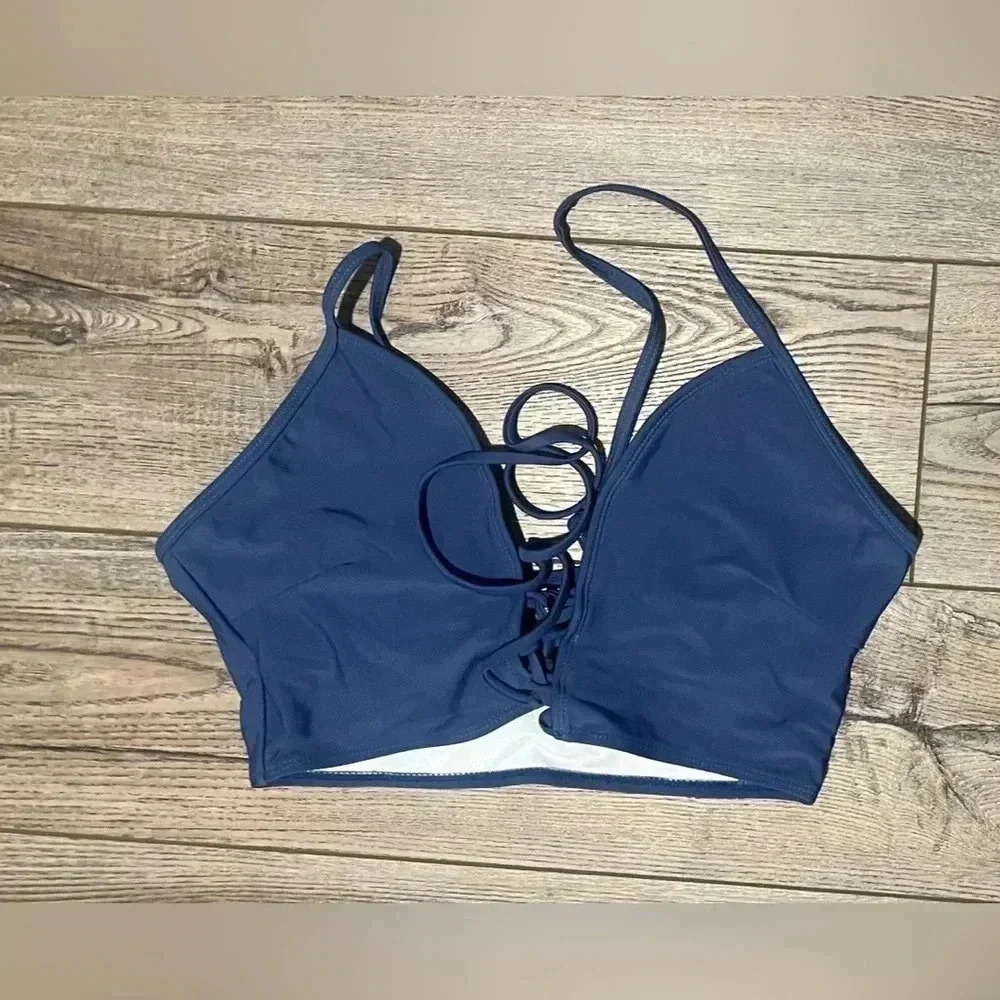 Zaful blue XL bikini top